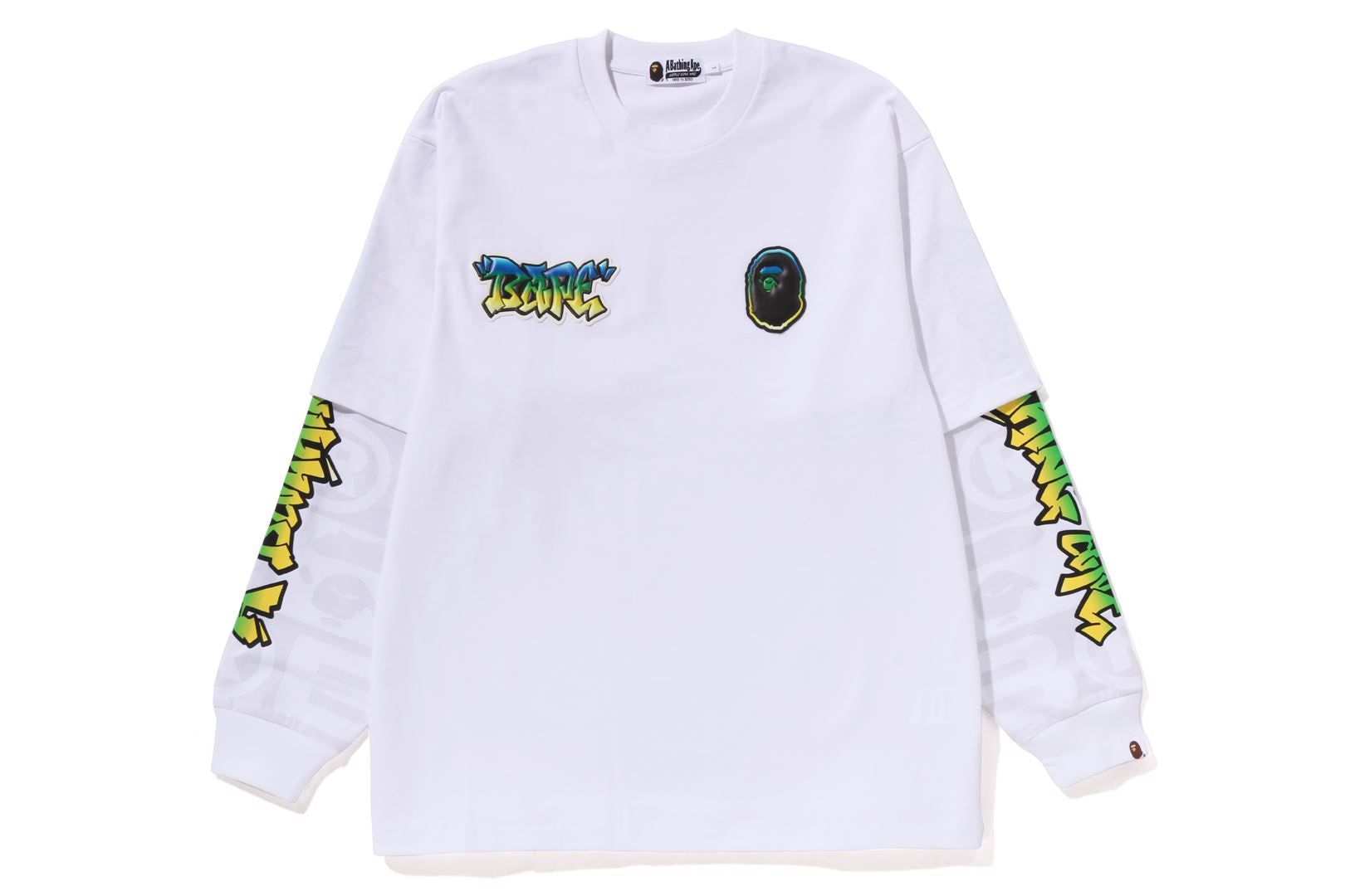 LUX SPORT PATTERN OVERSIZED DOUBLE LONG SLEEVE TEE sold by Bape