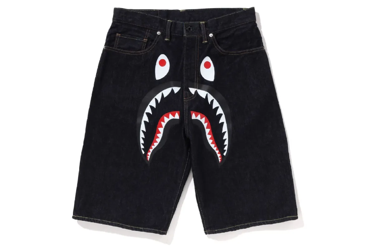 SHARK DENIM SHORTS made by Bape