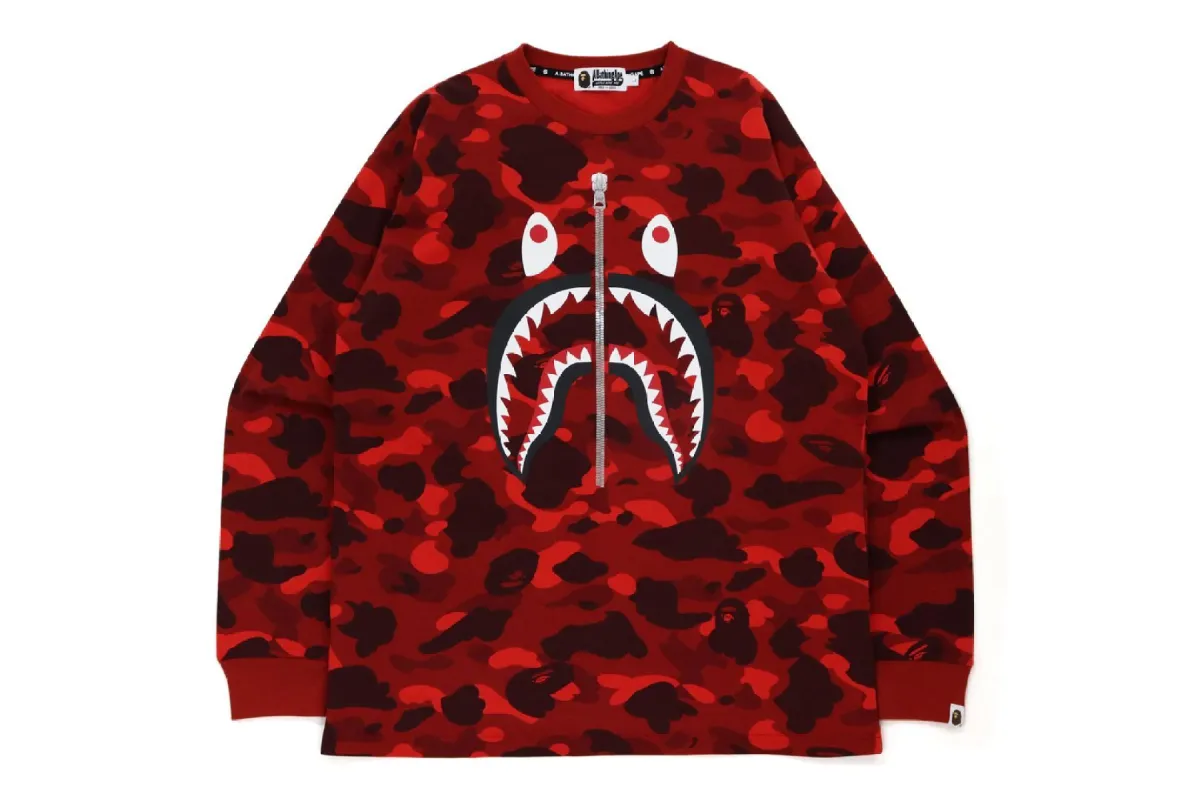 COLOR CAMO SHARK RELAXED FIT L/S TEE sold by Bape