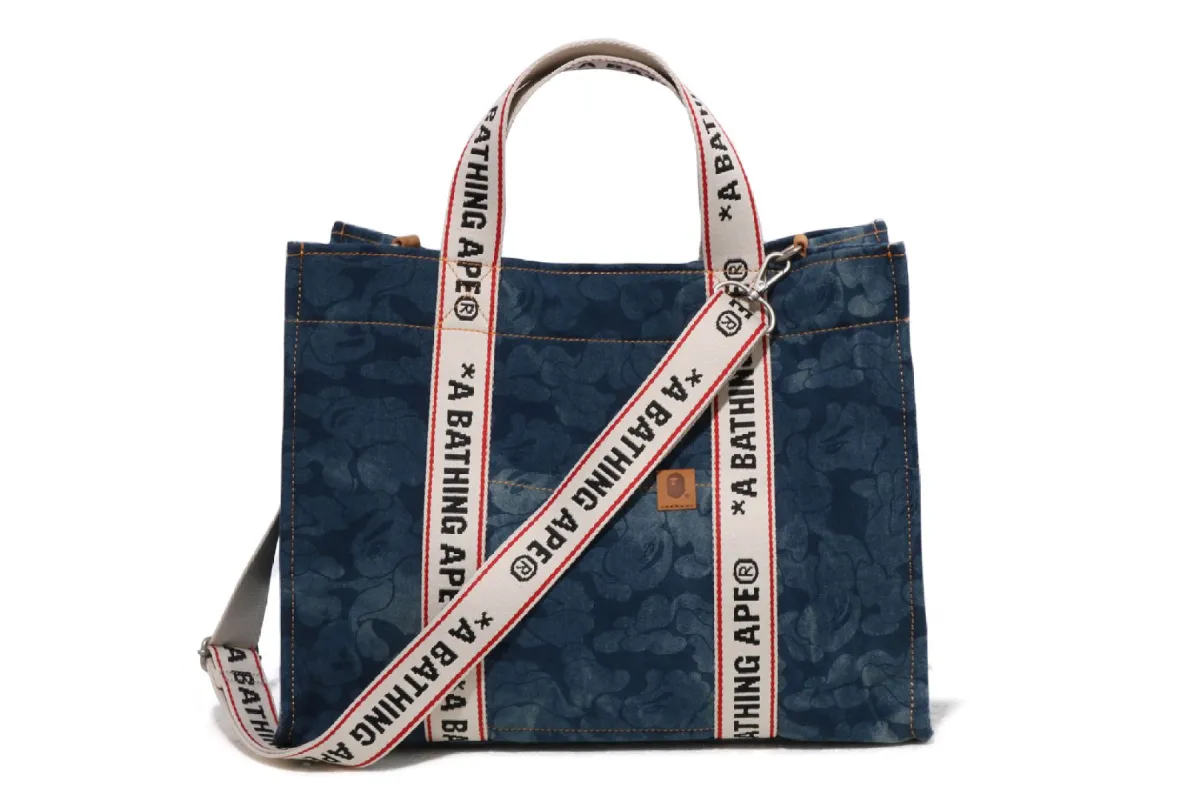 SOLID CAMO DENIM 2WAY TOTE BAG sold by Bape