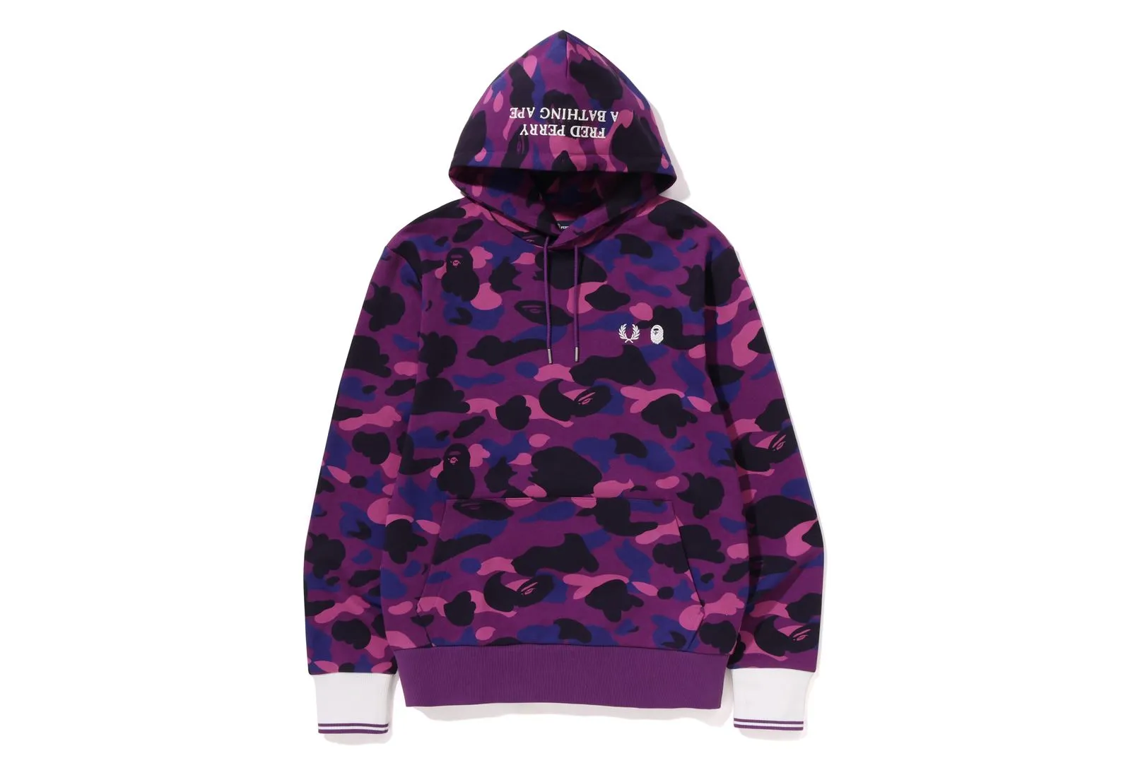 【 BAPE X FRED PERRY 】COLOR CAMO PULLOVER HOODIE sold by Bape