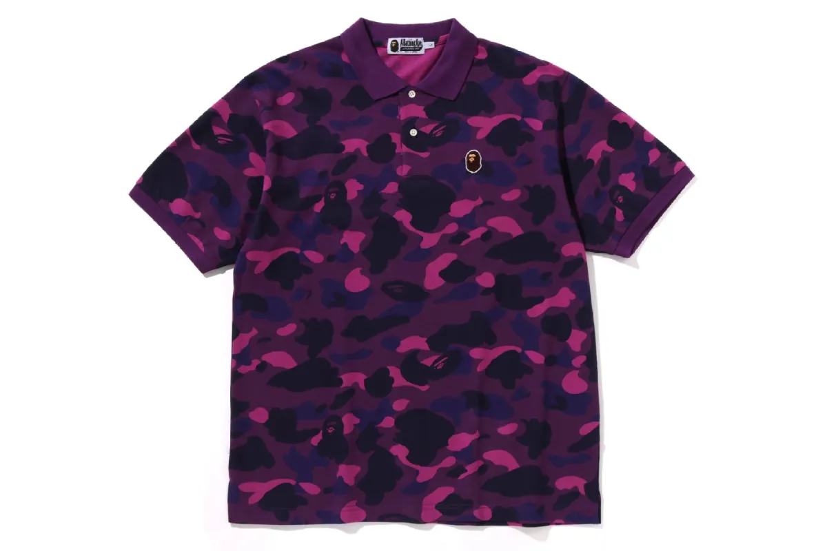COLOR CAMO LARGE APE HEAD RELAXED FIT POLO SHIRT sold by Bape