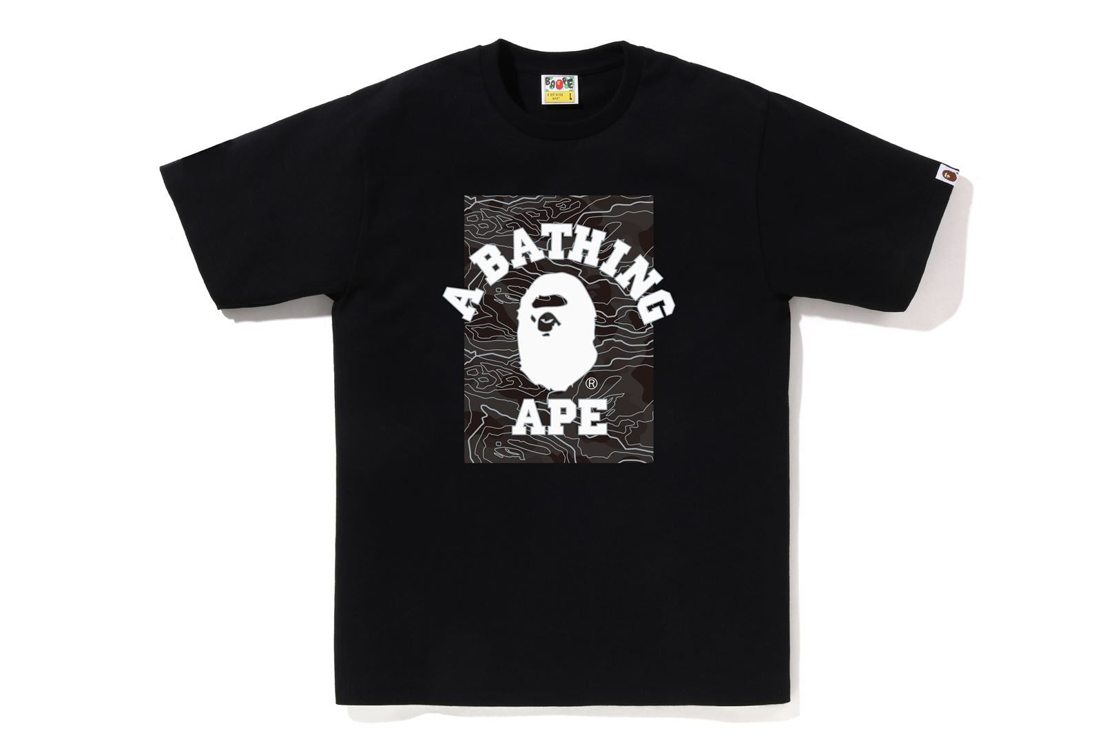 LAYERED LINE CAMO ON COLLEGE TEE sold by Bape