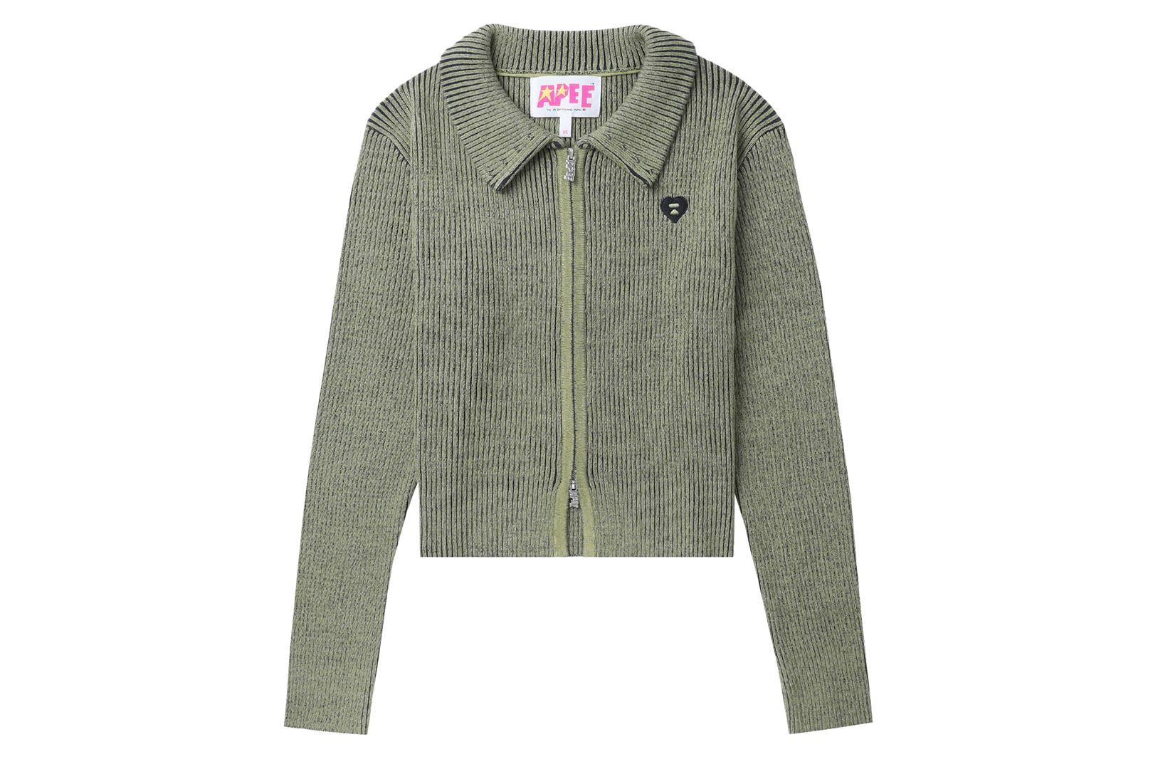 TWO TONE RIBBED KNIT CARDIGAN sold by Bape