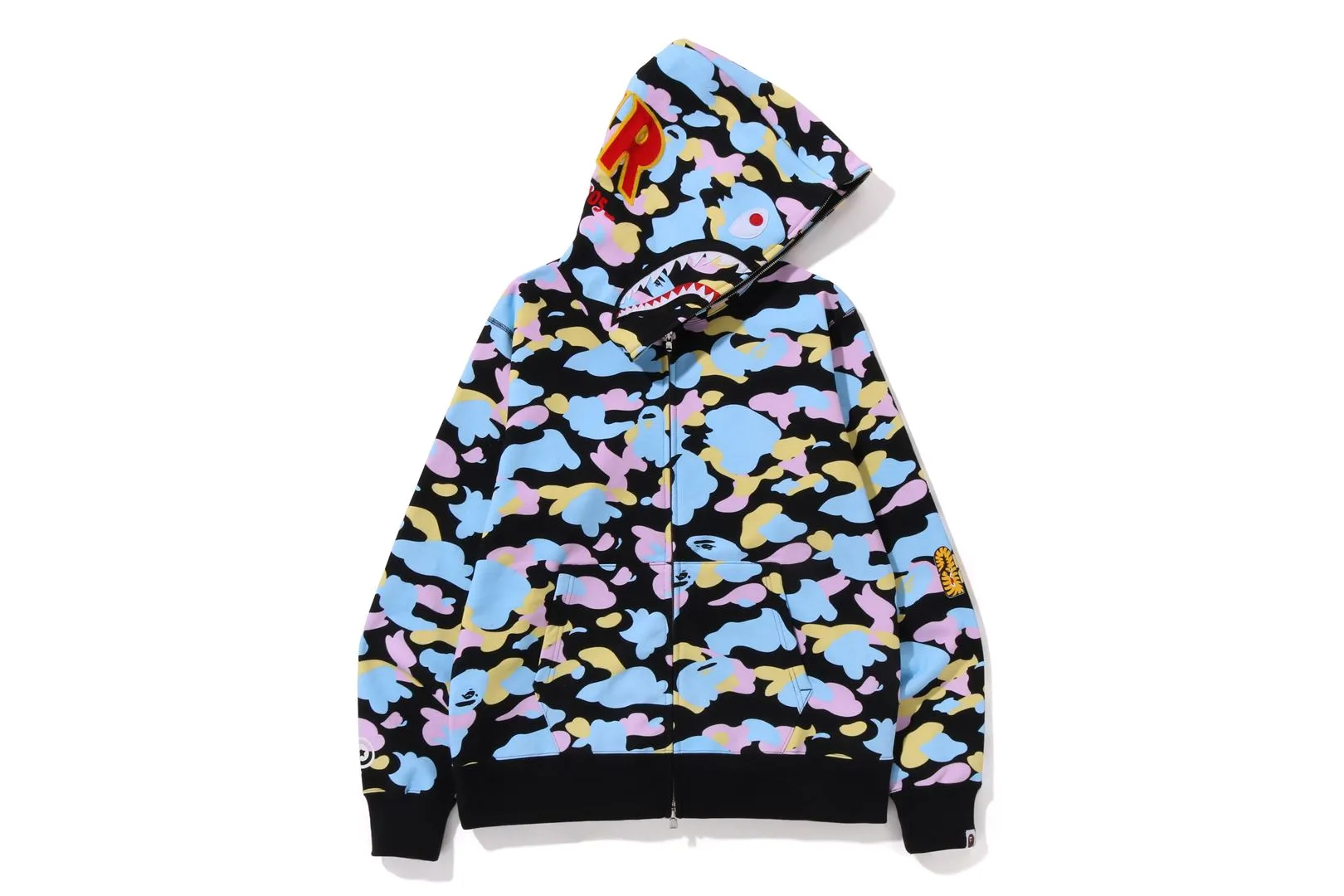 NEW MULTI CAMO 2ND SHARK FULL ZIP HOODIE sold by Bape