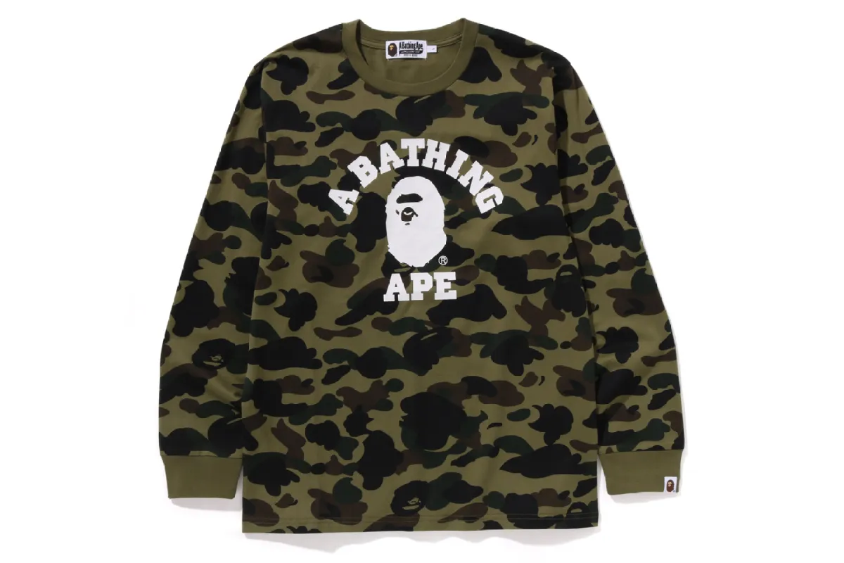 1ST CAMO COLLEGE LS TEE sold by Bape