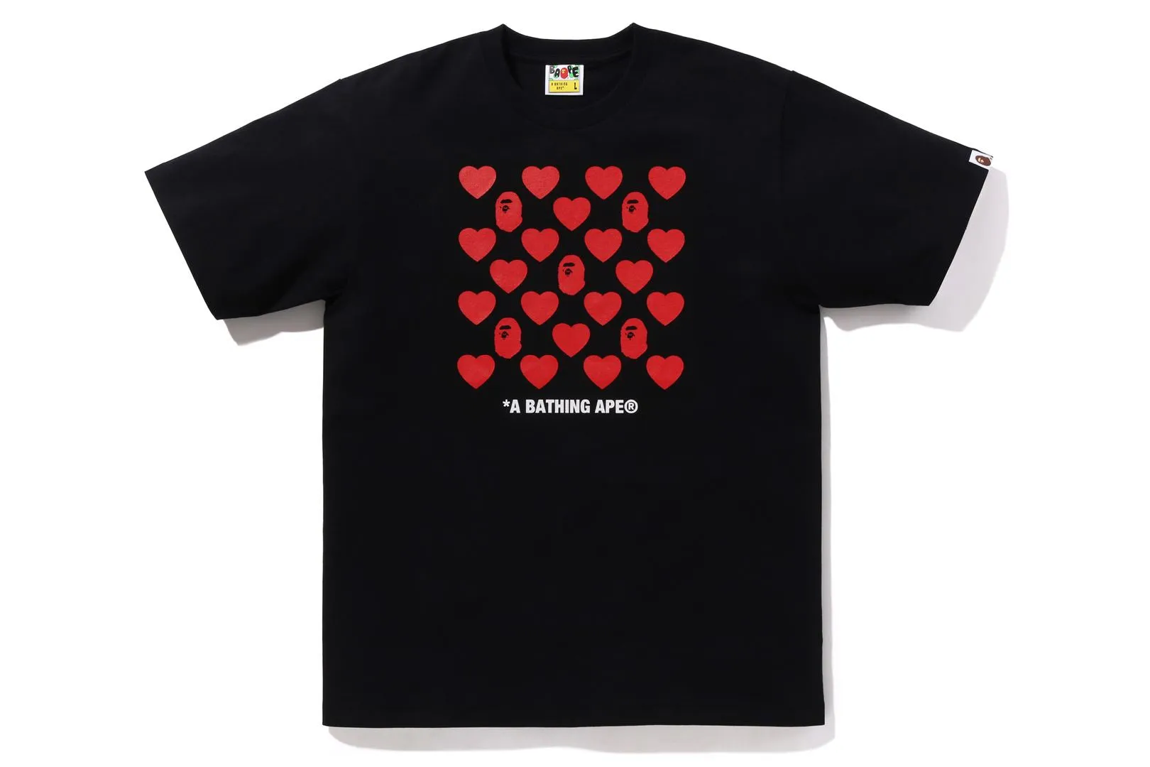 HEART PATTERN BOX TEE sold by Bape