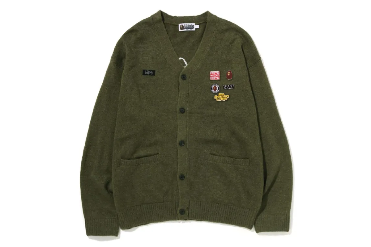 EMBROIDERY SHAGGY KNIT CARDIGAN sold by Bape