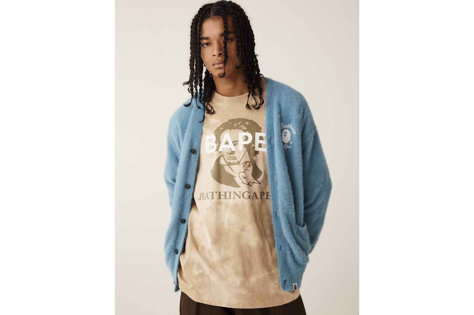 EMBROIDERY SHAGGY KNIT CARDIGAN sold by Bape product image thumbnail 5