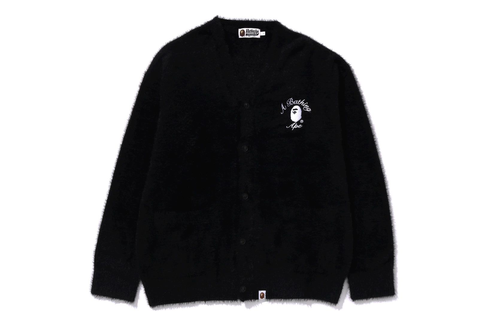 EMBROIDERY SHAGGY KNIT CARDIGAN sold by Bape
