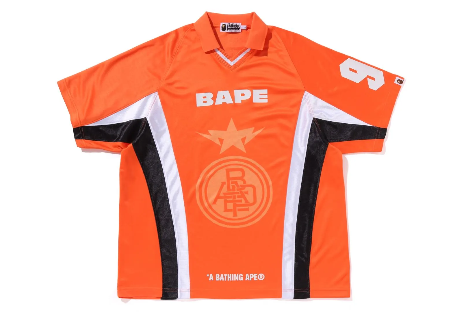 MULTI LOGO RELAXED FIT SOCCER JERSEY sold by Bape