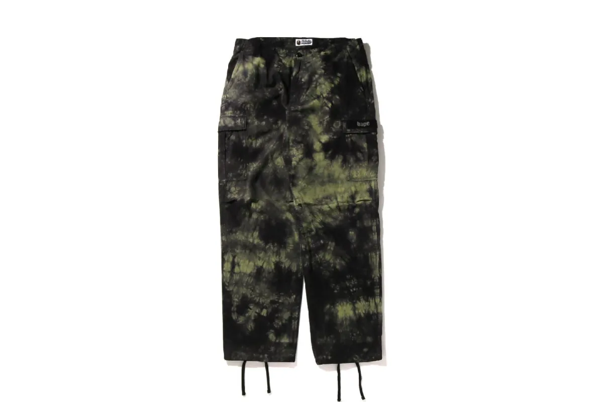 TIE DYE RELAXED FIT 6 POCKET PANTS sold by Bape