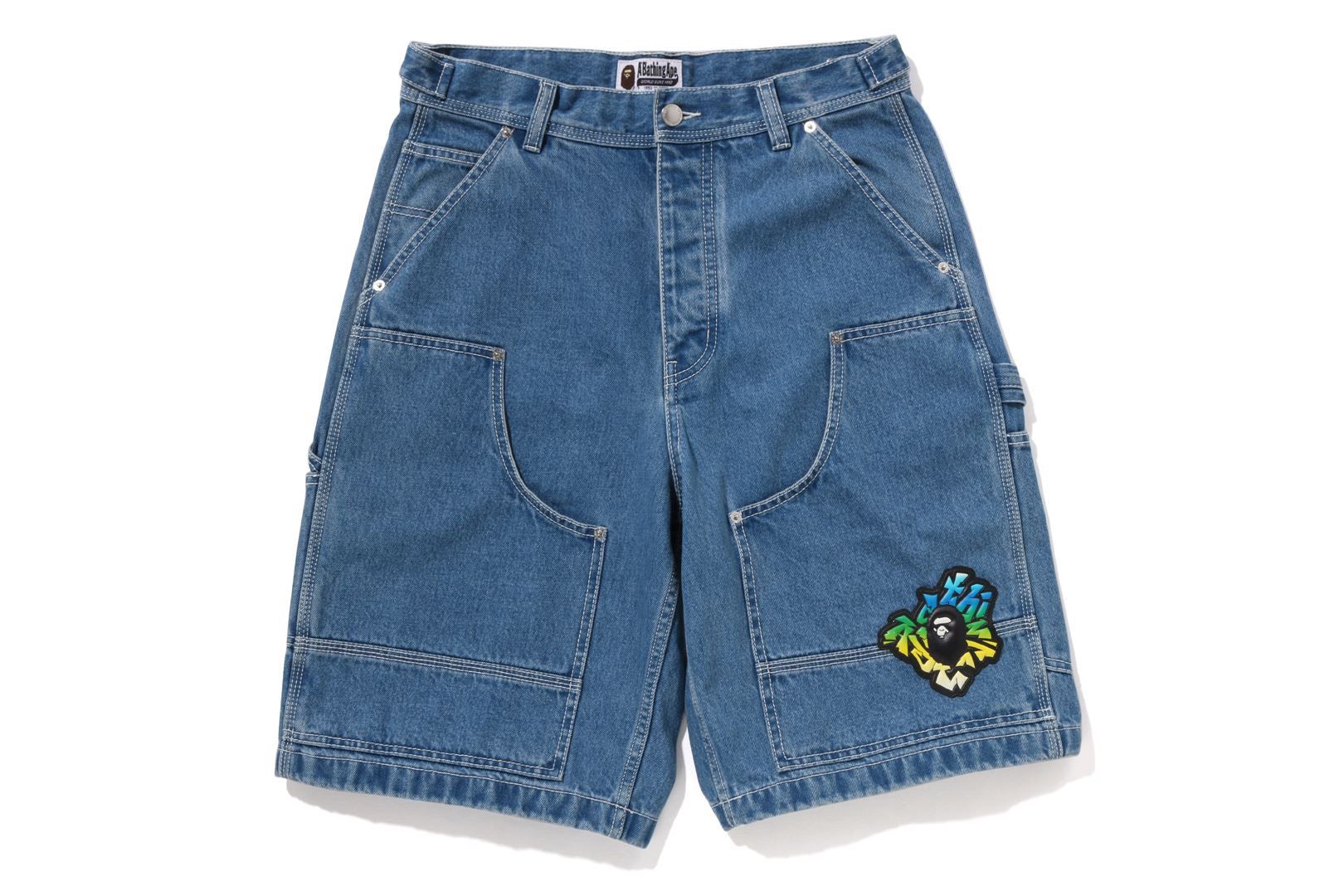 PATCH DENIM WORK SHORTS sold by Bape
