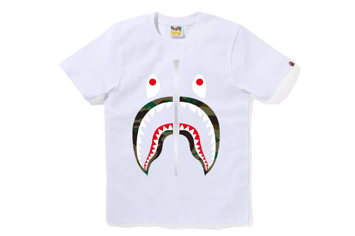 1ST CAMO SHARK TEE sold by Bape