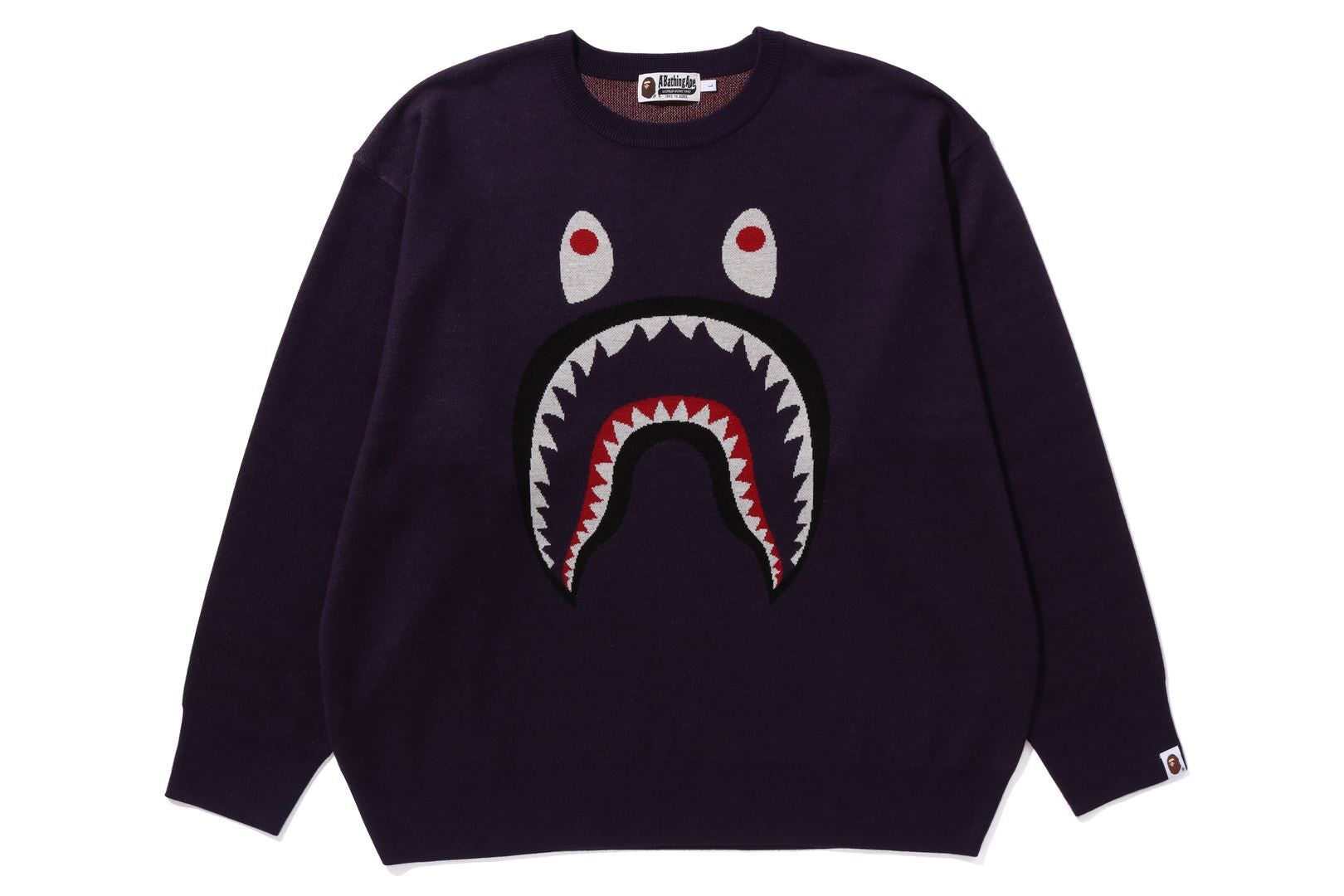 SHARK JACQUARD KNIT SWEATER sold by Bape