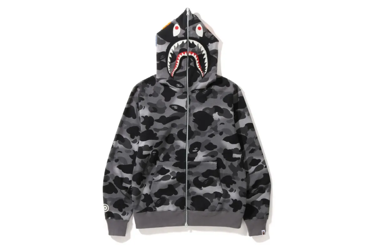 GRID CAMO SHARK FULL ZIP HOODIE sold by Bape