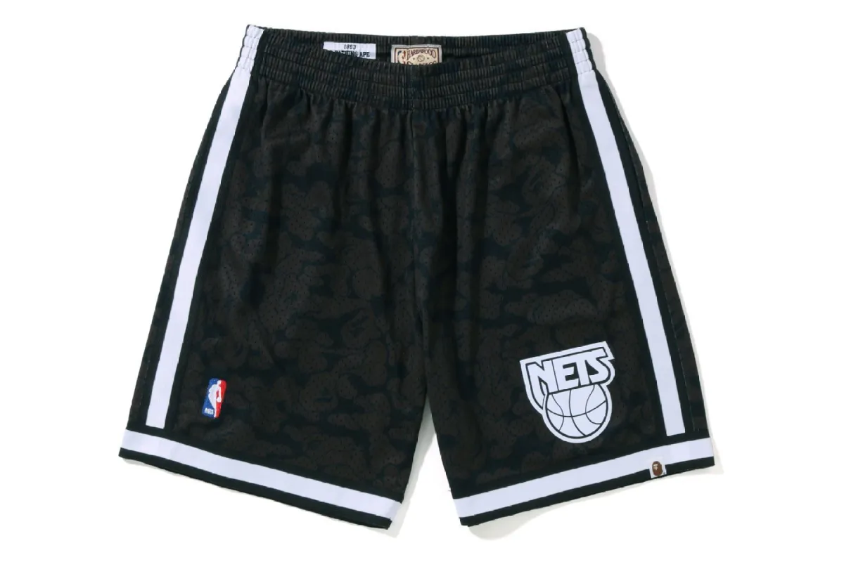 【 BAPE X MITCHELL & NESS 】BROOKLYN NETS JERSEY SHORTS made by Bape