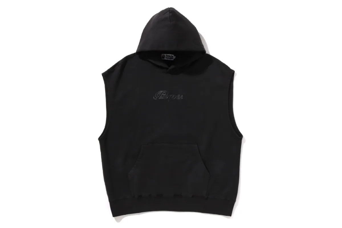 GARMENT DYED SLEEVELESS HOODIE sold by Bape