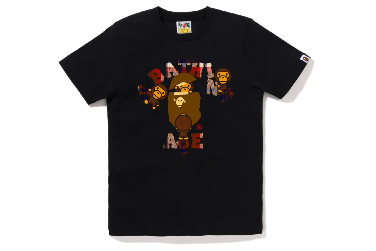 BAPE CHECK COLLEGE MILO TEE sold by Bape