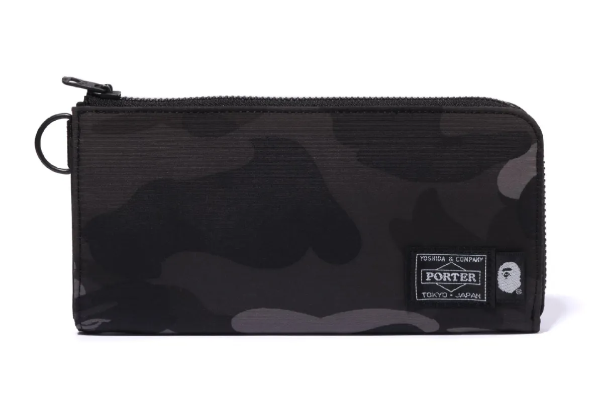 【 BAPE X PORTER 】 COLOR CAMO LONG WALLET sold by Bape