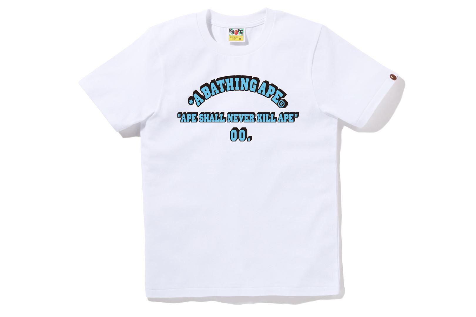 A BATHING APE LETTERED TEE sold by Bape