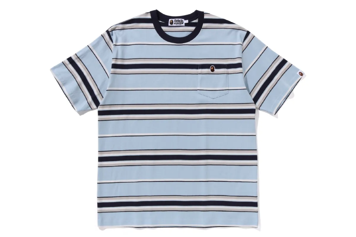 APE HEAD ONE POINT POCKET RELAXED FIT STRIPE TEE sold by Bape