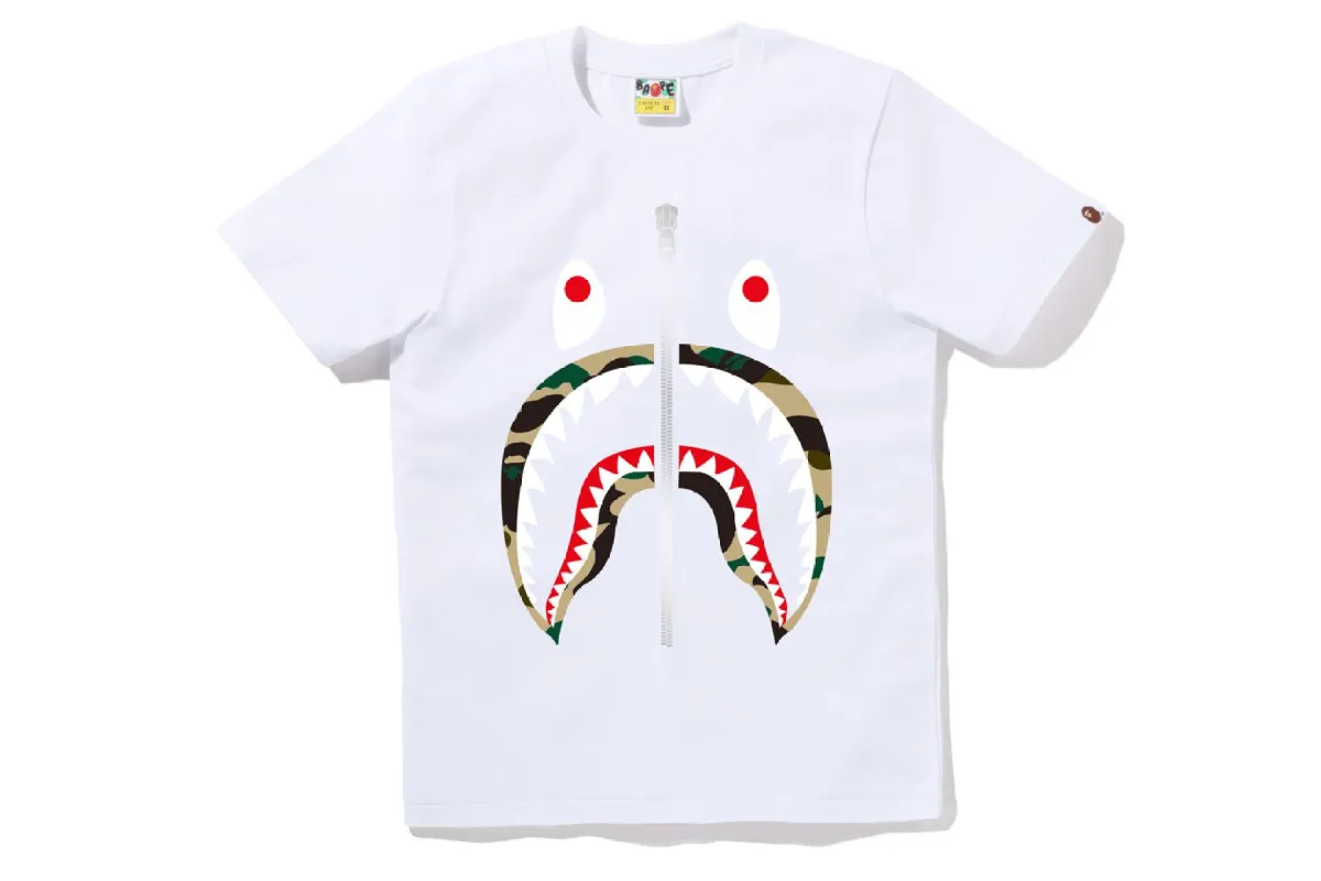 1ST CAMO SHARK TEE sold by Bape