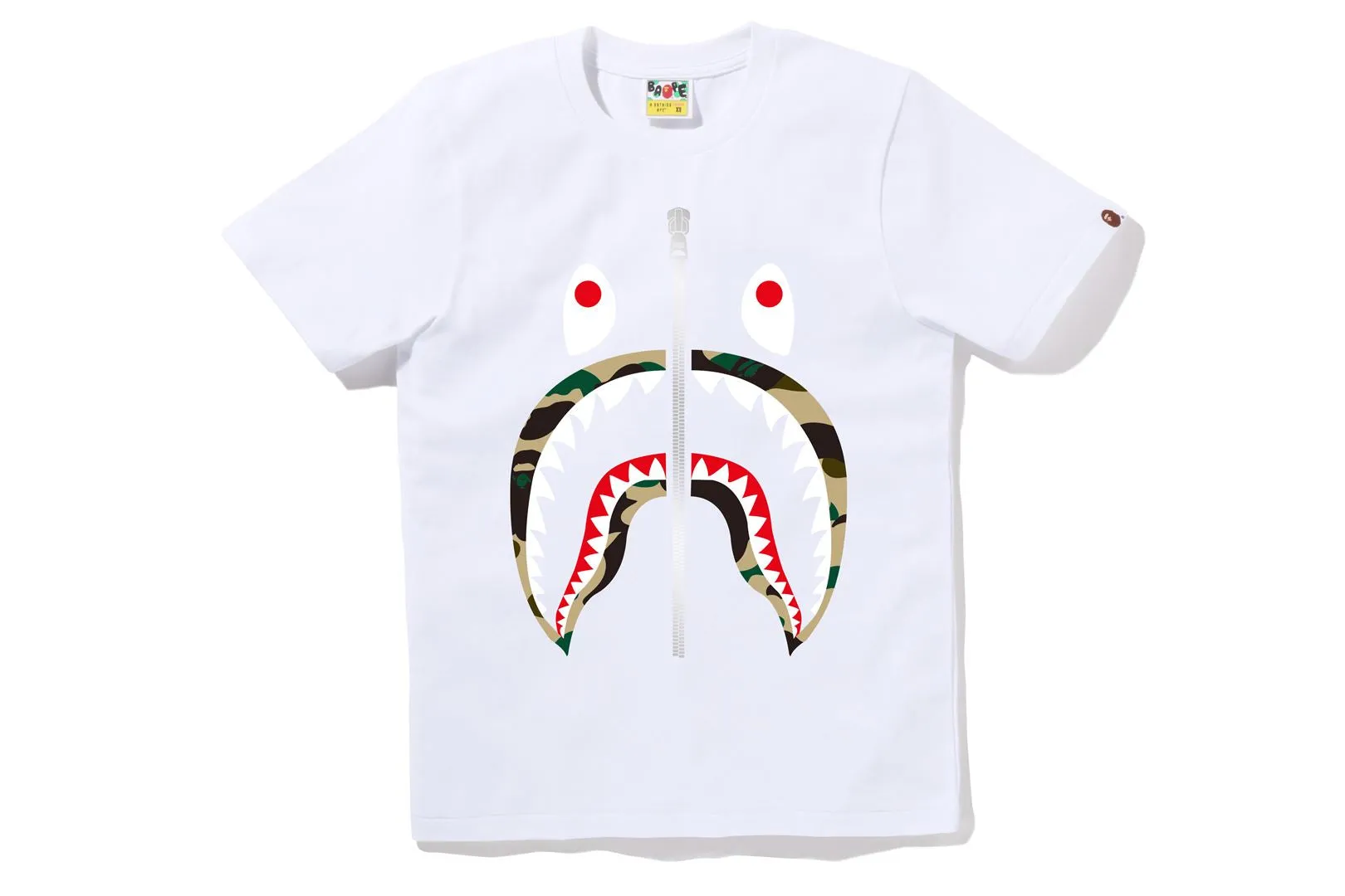 1ST CAMO SHARK TEE sold by Bape