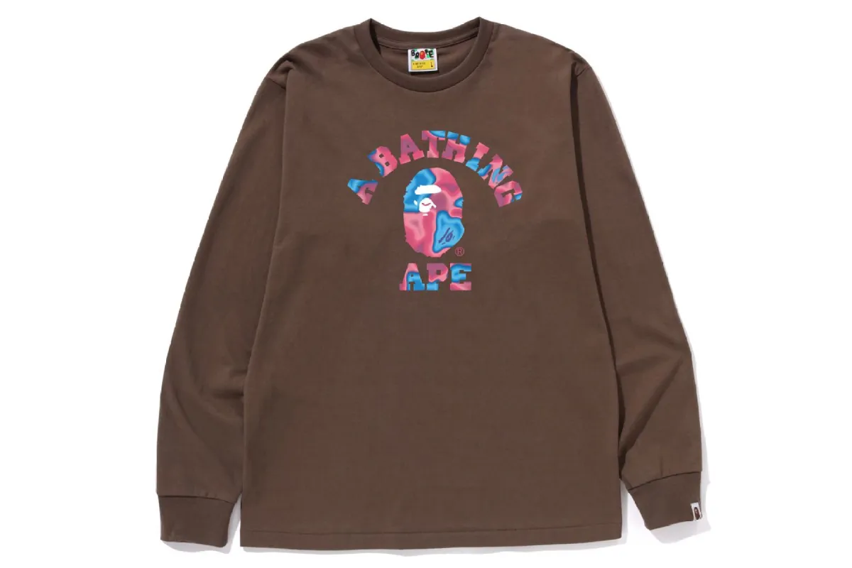 LIQUID CAMO COLLEGE L/S TEE sold by Bape