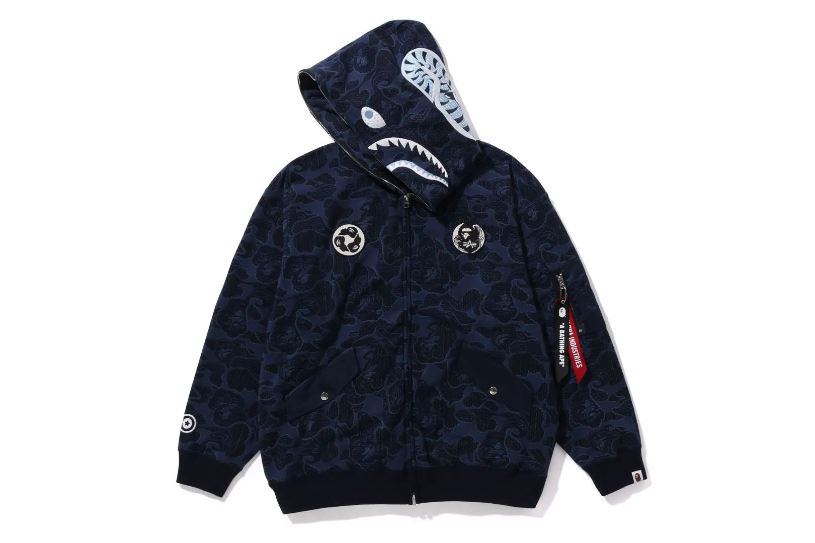 【 BAPE X ALPHA INDUSTRIES 】SHARK FULL ZIP HOODIE sold by Bape product image thumbnail 3