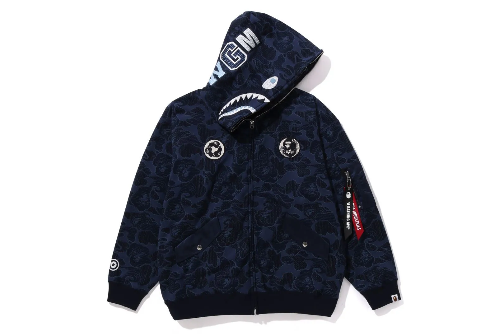 【 BAPE X ALPHA INDUSTRIES 】SHARK FULL ZIP HOODIE sold by Bape product image thumbnail 2