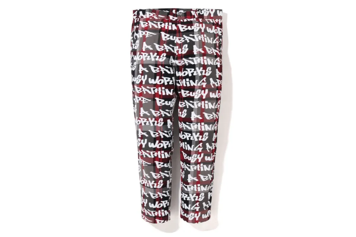 BAPE GRAFFITI CHECK ONE POINT RELAXED FIT PANTS sold by Bape