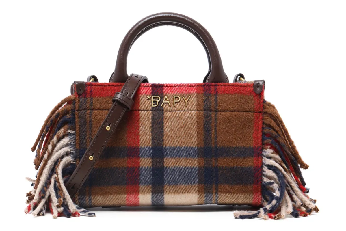 BAPY CHECKED FRINGE TOTE sold by Bape