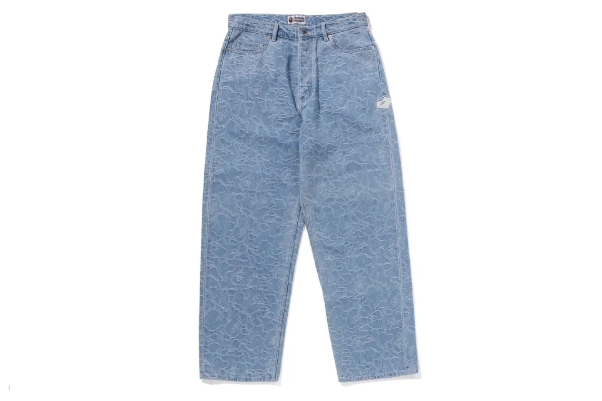 LINE CAMO DENIM PANTS sold by Bape