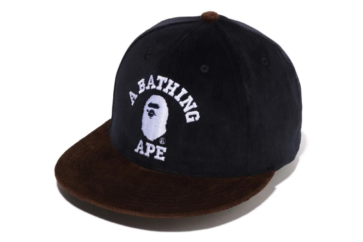 CORDUROY COLLEGE SNAP BACK CAP made by Bape