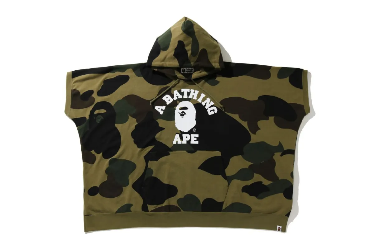 1ST CAMO COLLEGE PONCHO PULLOVER HOODIE made by Bape