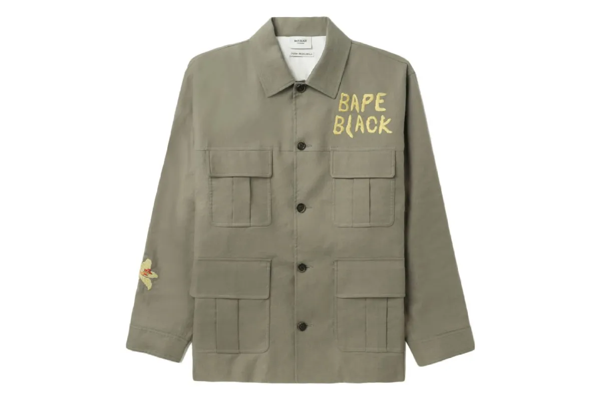 【 BAPE BLACK 】EMBROIDERY HUNTER JACKET sold by Bape