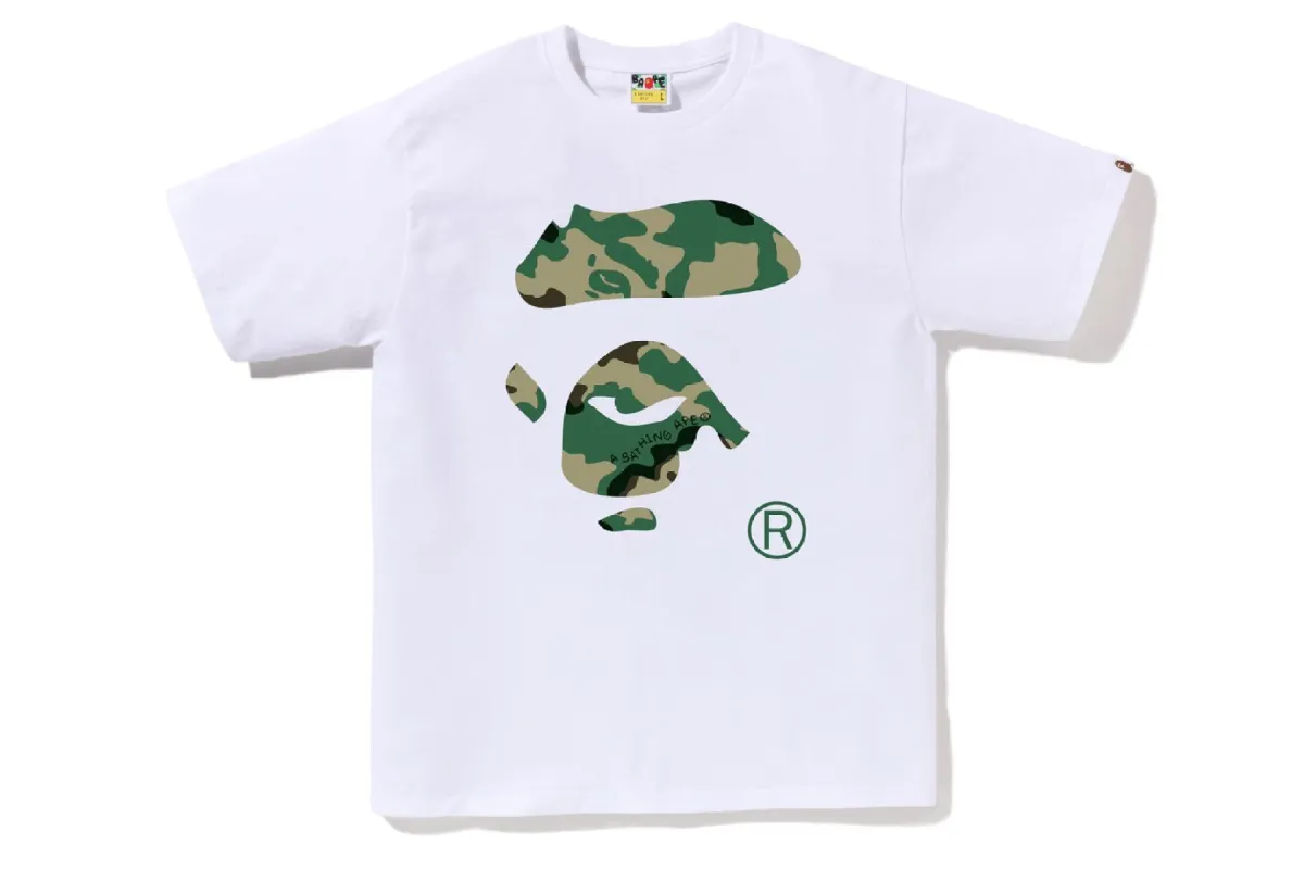 WOODLAND CAMO APE FACE TEE sold by Bape