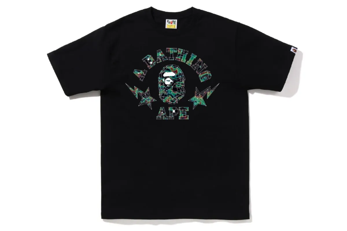 BAPE THERMOGRAPHY POLYGON COLLEGE TEE sold by Bape