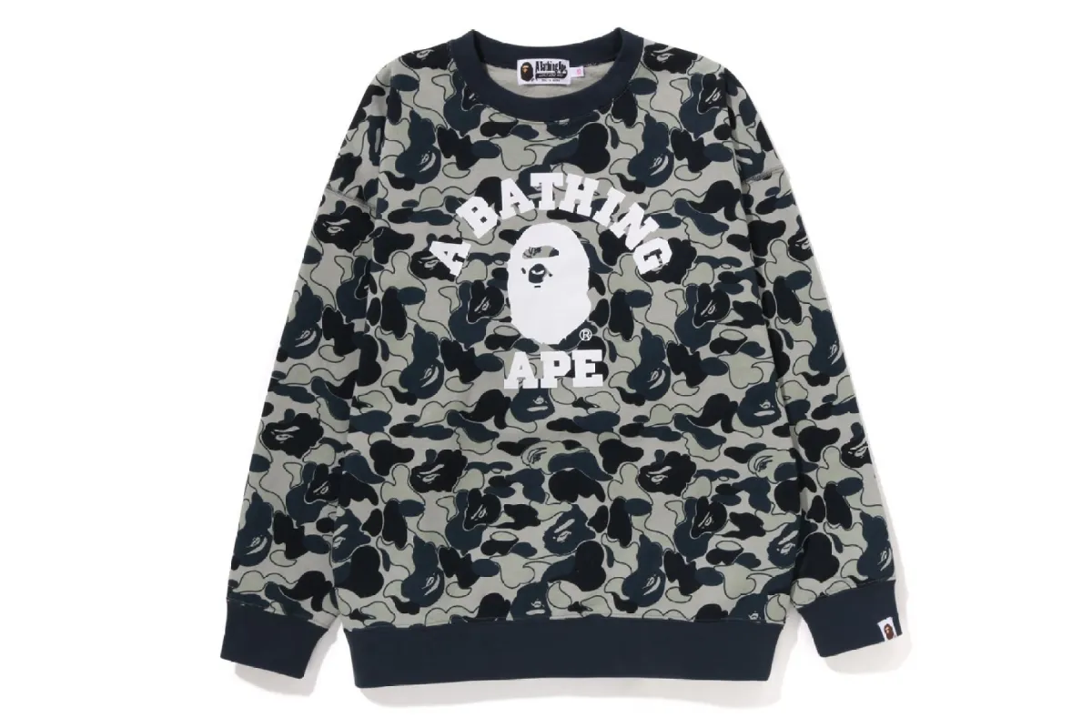 COOKIE CAMO 2 COLLEGE OVERSIZED CREWNECK sold by Bape