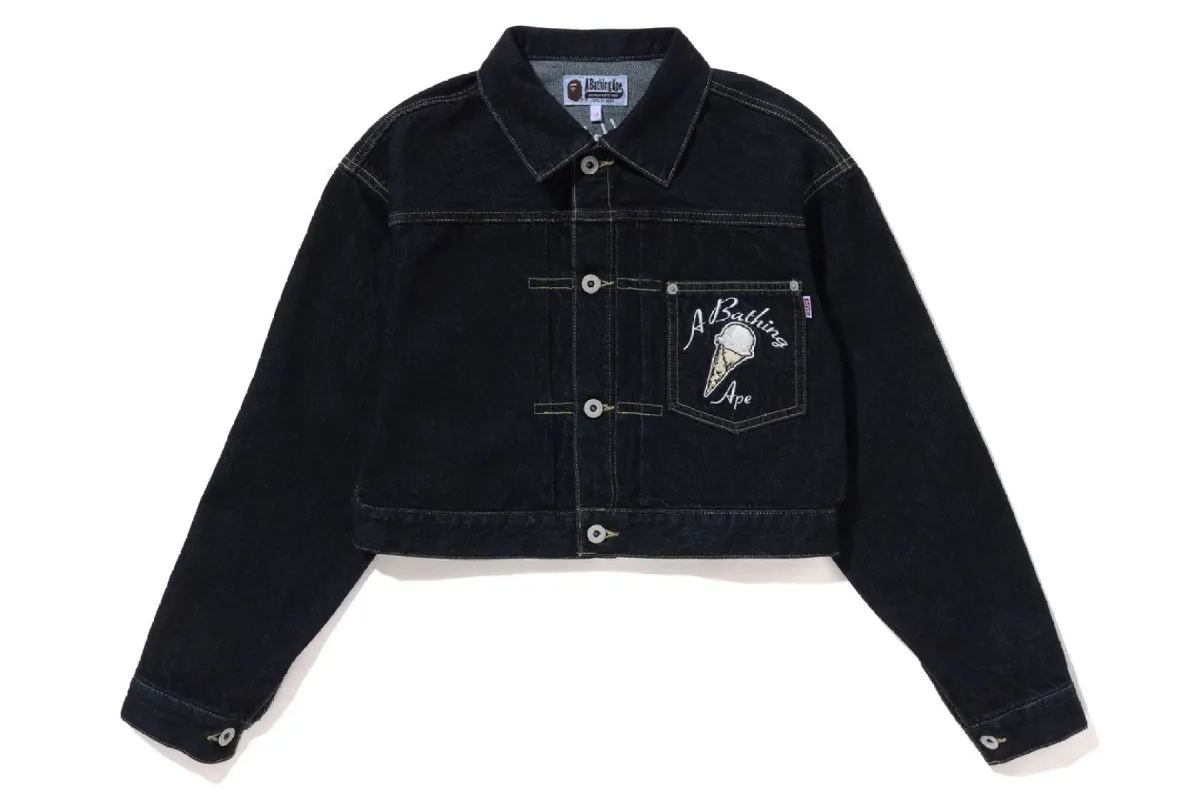 ICE CREAM CROPPED DENIM JACKET sold by Bape