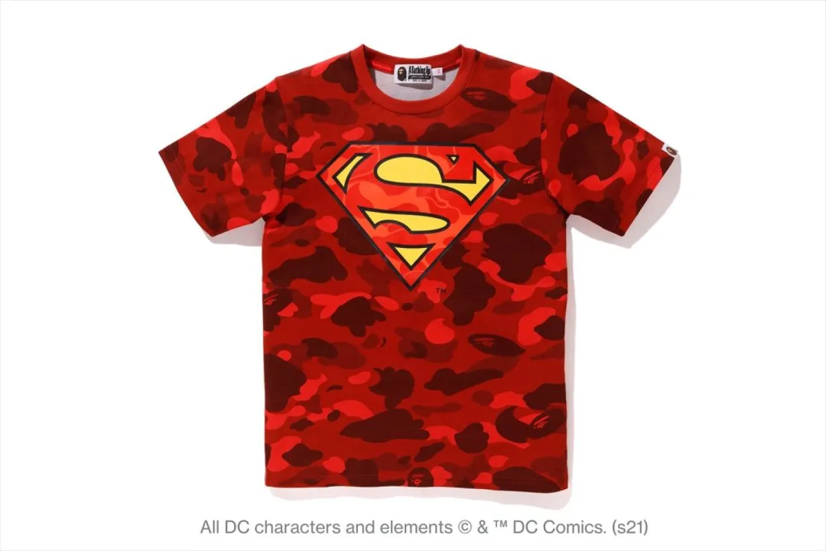 【 BAPE X DC 】SUPERMAN COLOR CAMO TEE sold by Bape