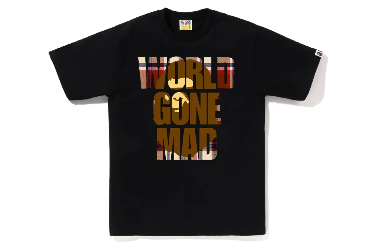 BAPE CHECK WGM APE HEAD OVERLAP TEE sold by Bape