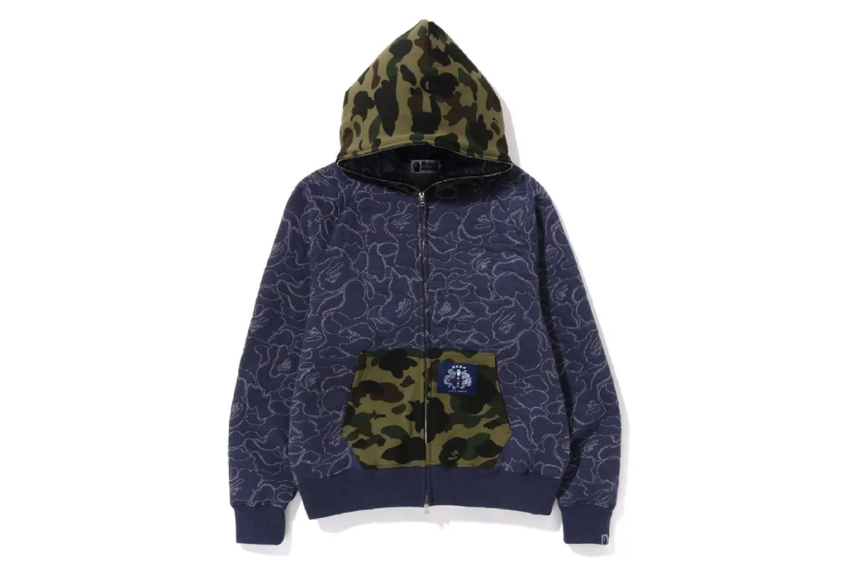 ABC CAMO RELAXED FIT FULL ZIP HOODIE sold by Bape