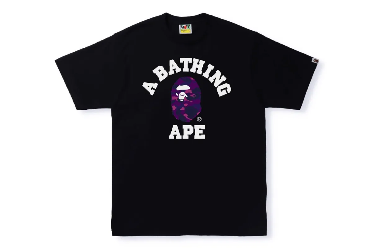 COLOR CAMO COLLEGE TEE sold by Bape