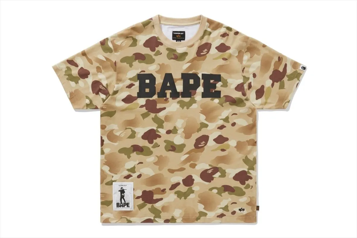 【 BAPE X ALPHA INDUSTRIES 】GRADATION CAMO LOGO TEE made by Bape