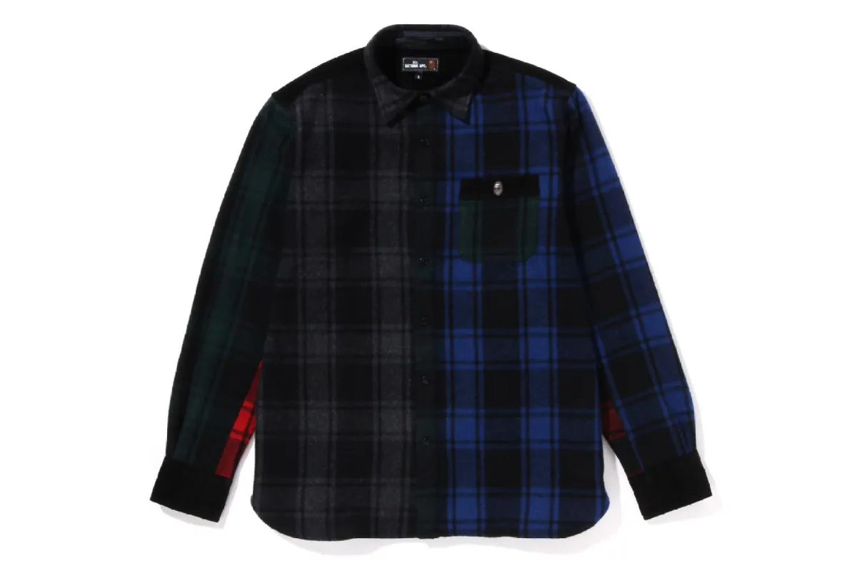 FLANNEL CHECK WIDE FIT SHIRT sold by Bape