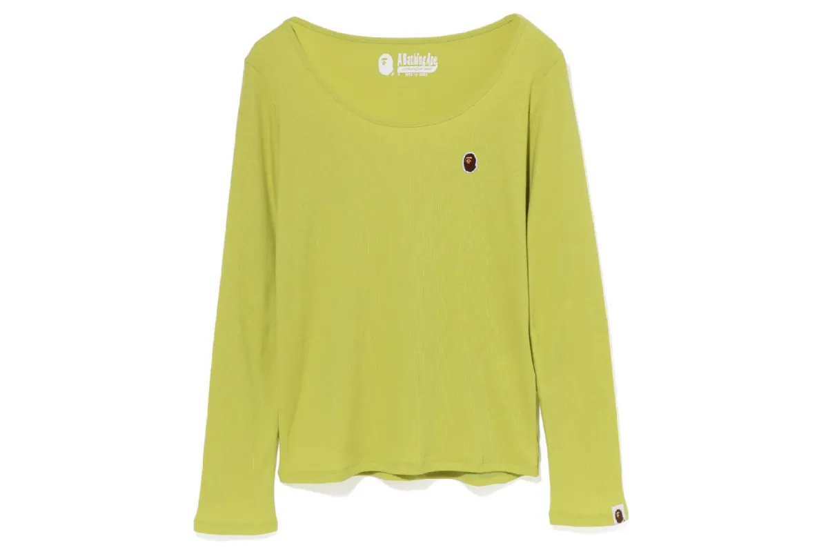 APE HEAD ONE POINT RIB L/S TEE sold by Bape