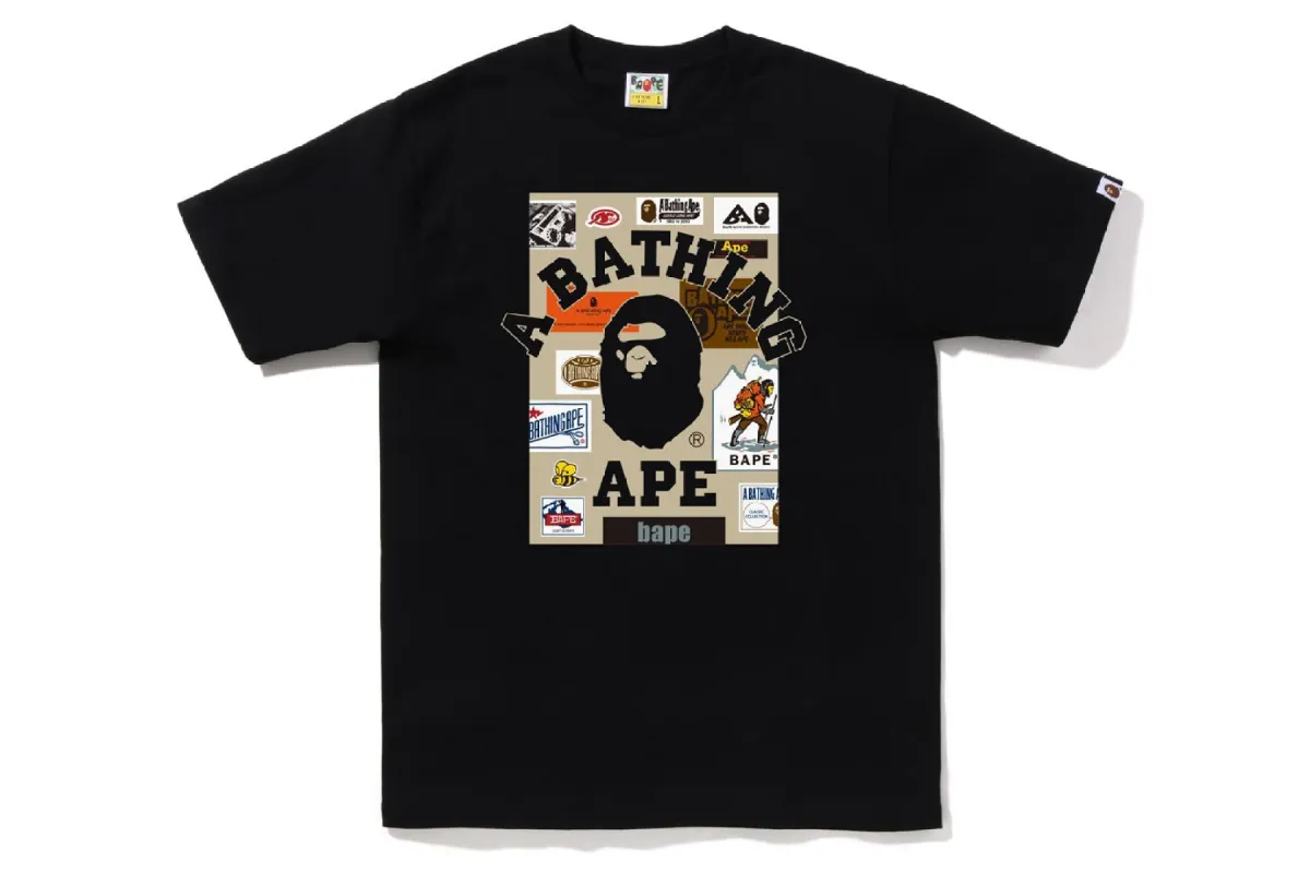 BAPE MULTI LABEL ON COLLEGE TEE sold by Bape