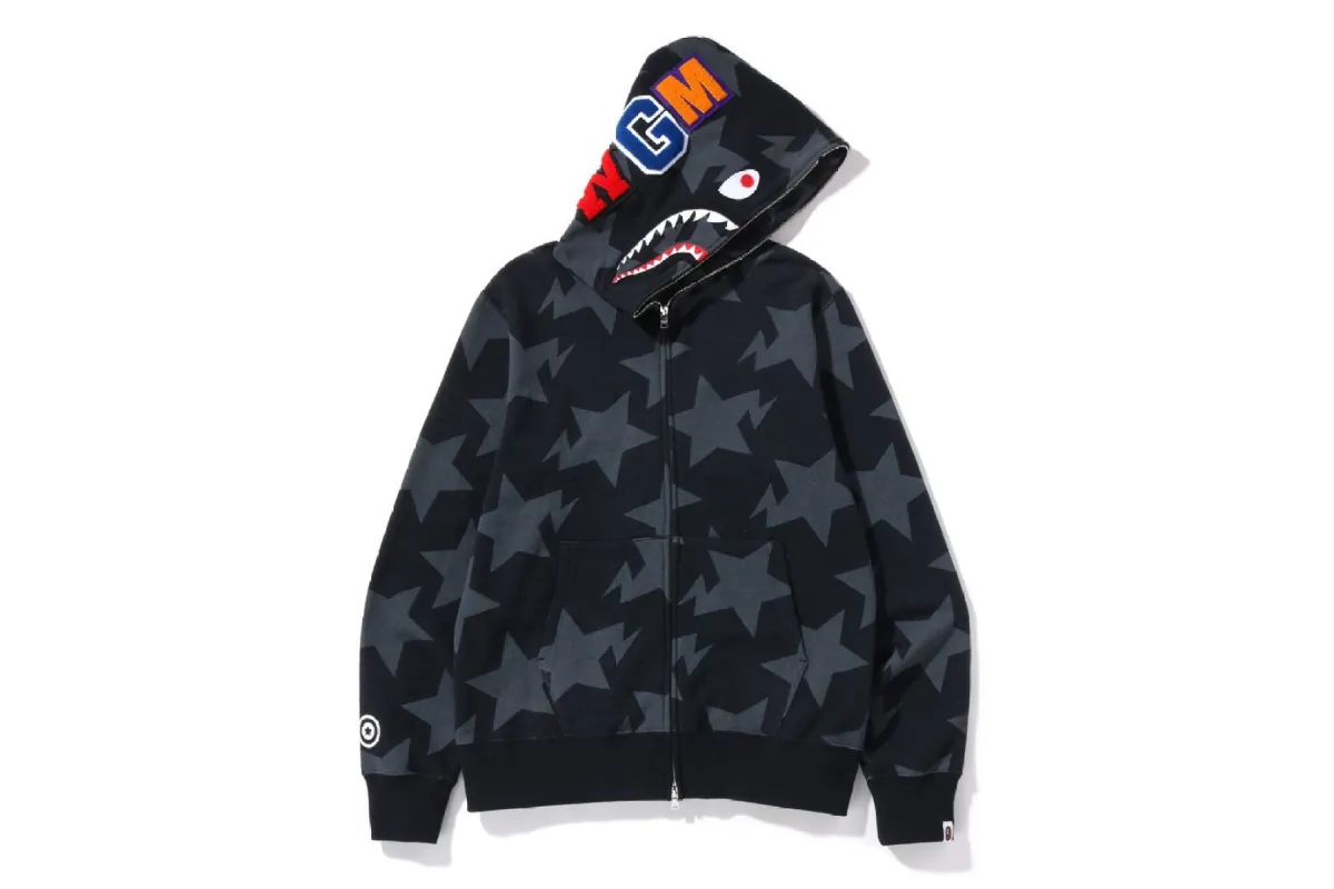 STA PATTERN SHARK FULL ZIP HOODIE M sold by Bape